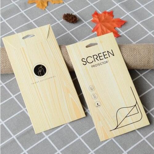 50PCS Retail 9*18cm Screen Protector Packaging Box Universal Mobile Phone Anti Shatter Film Package Paper Boxes With Hang Hole