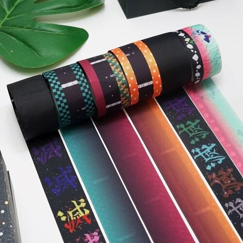 50 Yards Japan Anime Characters Double Side Printed Grosgrain Satin Ribbon 38941 47469