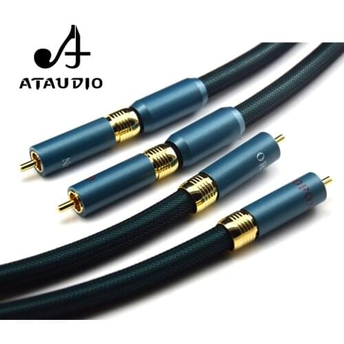 ATAUDIO Hi-end Audio 2 RCA Cable Male to Male Multimedia DVD Interconnect top quality Occ Dual RCA to Dual RCA Cable 1m 2m