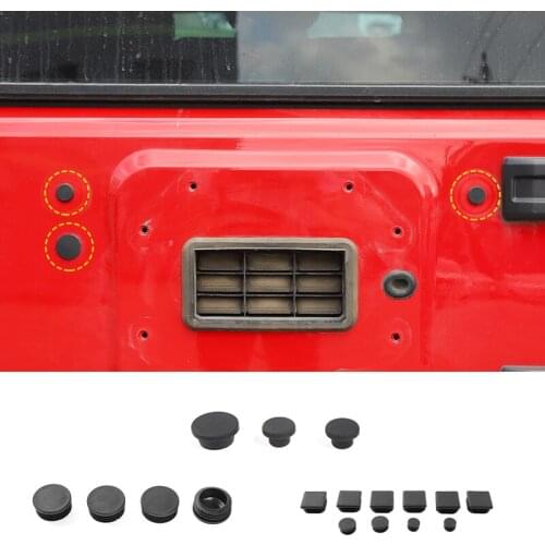 Car Chassis Frame Round Hole Dust Plugs Tail Door Rubber Plug Decoration Cover Accessories for Jeep Wrangler 2007-2017