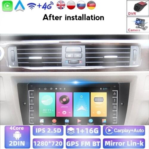 For BMW 3 Series E90 E91 E92 E93 Android Car Multimedia Radio Player Wifi GPS Carplay Camera Support Multiple Languages/ADAS DVR