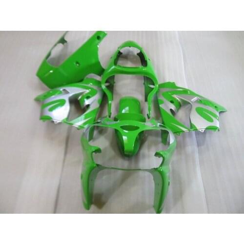 Free customize fairing kit for Kawasaki ninja ZX9R 2000 2001 green silver bodywork fairings set ZX9R 00 01 OT15
