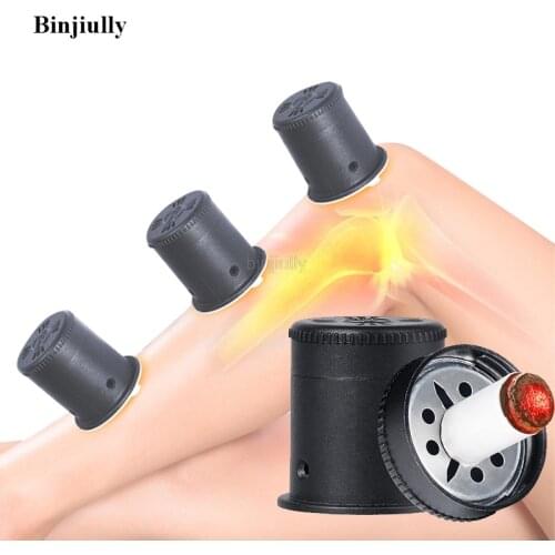 Binjiully Moxa Box Chinese Moxibustion Stickers Acupuntura Acupoint Heating Back Therapy Sub-health Women Gynaecology Body