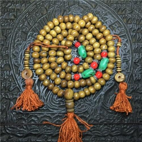 8mm Tibetan Style Old Yak Bone Handmade 108 Prayer Beads Ethnic Fashion Old and Smooth Surface Buddhism Beads Free Shipping