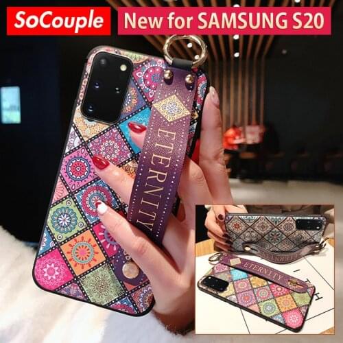 SoCouple Wrist Strap Case for Samsung S20 Plus A50 70 51 71 52 72 10 12 32 30s 21s S20 FE S21 Ultra Plus Phone Holder TPU Cover