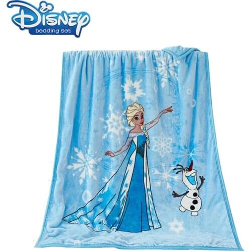 Disney cartoon Frozen blue Elsa Soft Warm Coral Fleece Blanket for girls kids 100x140cm Thin Mechanical Wash Flannel Blankets