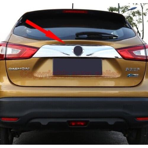 For Nissan Qashqai 2014 2015 2016 ABS Chrome Rear Door Trunk Lid Cover Trim Exterior Molding Stickers Big