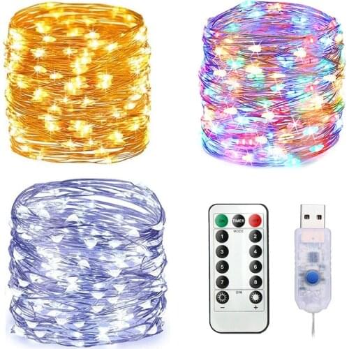 Fairy Lights USB Powered String Lights Warm White 33Ft 100 Led Garland Festoon For Christmas Party Wedding Decor