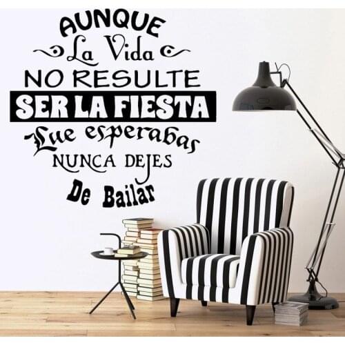 Spanish Phrase Wall Sticker Spain Living Room Decoration Quote Dance Party Home Decor Lifestyle Art Mural Inspirational