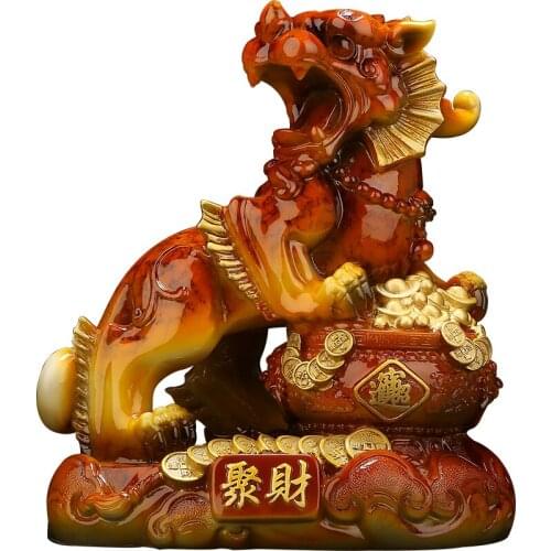 Ju Cai Pixiu Lucky Pixiu Decorations Door Home Crafts Living Room Decor Figurines Miniatures Ornaments Chinese Mascot