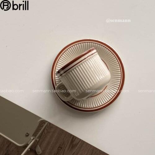 Nordic Red Small Coffee Cup Retro Latte Milk Vintage Reusable Cappuccino Ceramic Coffee Cup Travel Mug Canecas Cafe Criativas