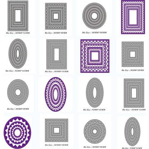 Square Rectangle Circle DIY Craft Metal Cutting Die Scrapbook Embossed Paper Card Album Craft Template Stencil Dies