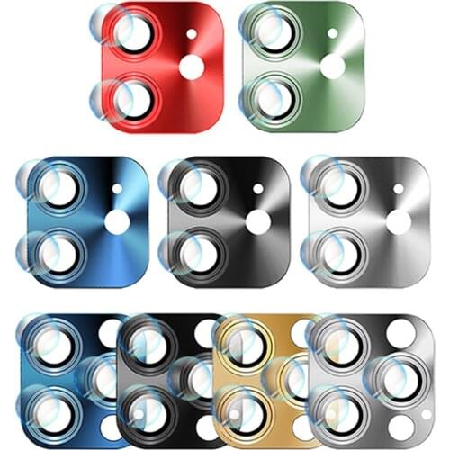 Metal +Glass Camera Lens Screen Protectors for iPhone12 Series Ultra Thin Aluminum alloy Lens Covers for iPhone 12 Mini Pro Max