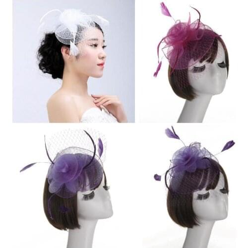 Fashion Women Fascinator Elastic Net Headdress Party Bridal Hair Accessories Vintage French Lady Veiling Cocktail Hat New