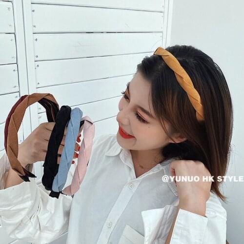 MueRaa Twist Fashion Women Girls Elegant HairBand Headband Trendy Korean Style Solid Color Cross Cloth Headwrap Hair Accessories