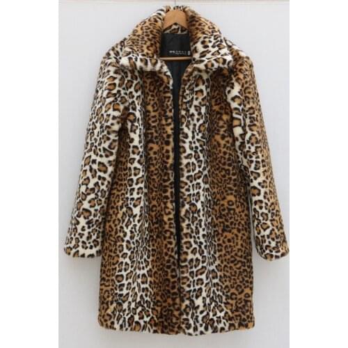 S/6Xl MenS Lepoard Long Section Fake Fur Jackets Plus Size Casual Male Imitation Fur Outwears Chaquetas Hombre Warm Tops J3207