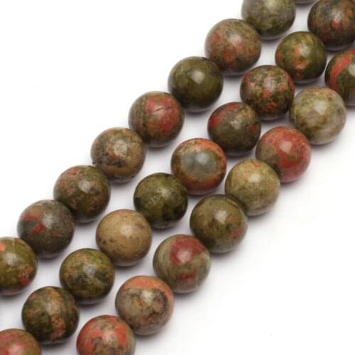 Natural Unakite GEM Stone DIY spacer beads for jewelry making strand 15" wholesale