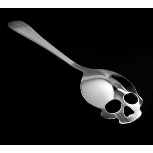 Stainless Steel coffee Scoop Skull shape dessert spoon Food grade ice cream candy tea spoon tableware Drop shipping