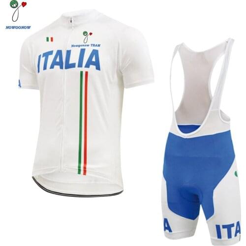 NEW Hot 2016 JIASHUO ITALIA Bicycle pro road Team Bike Pro Cycling Sets / Wear Jersey + White Bib Shorts Breathable 3D Gel Pad