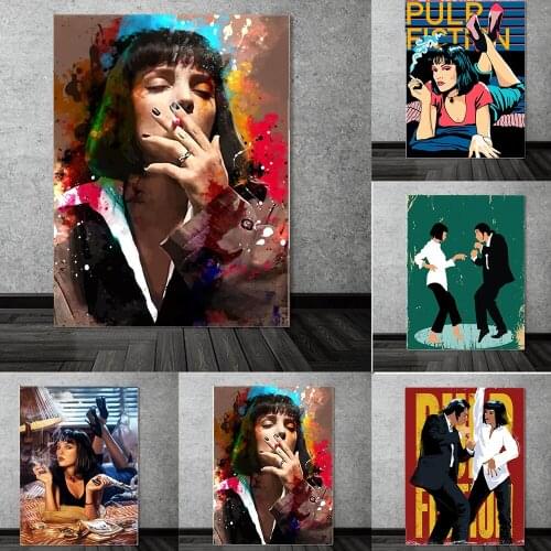 Movie Pulp Fiction Posters Comics Wall Art Prints for Living Room Corridor Anime Canvas Painting Girl Bedroom Decor Picture Gift