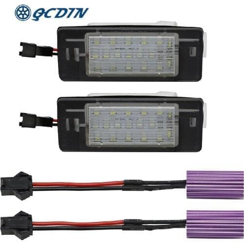 QCDIN 2PCS Car LED License Number Plate Light Lamp For Opel Vectra C Estate 12V LED White Light Car Exterior Lighting
