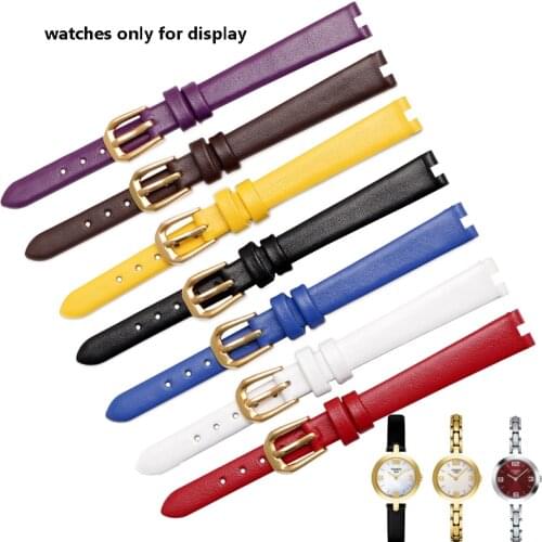 Small size ultra thin strap 10*3mm genuine leather watchband replacement Tissot T003 wristband female bracelet