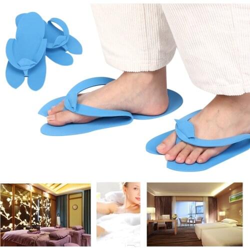 12 Pairs Disposable Slippers Spa Pedicure Sandals Foam Pedicure Slippper Nail Art Salon Home Travelling Environmental Flip-Flops