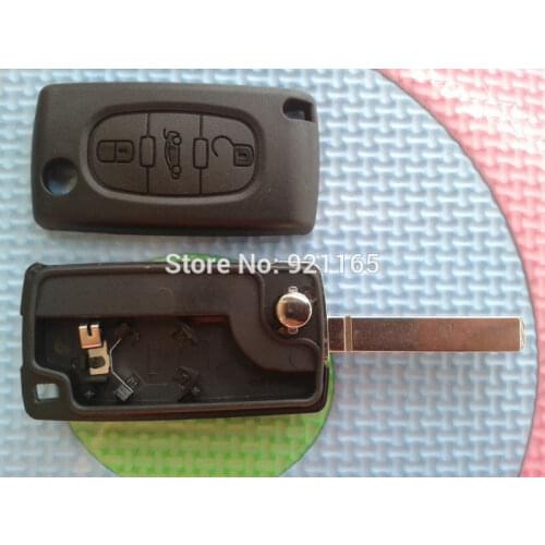 1Pc New Replacement Case For Peugeot 207 307 308 607 3 Button FOB Remote Key Shell Blank Trunk With VA2 Uncut Blade No Logo Part