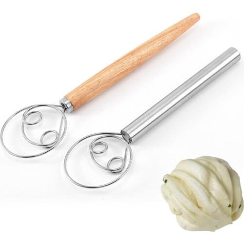 1PC Stainless Steel Flour Mixer Blender Egg Beater Pastry Dough Whisk Manual Dough Mixer Baking Tools