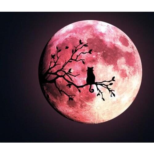 30cm Large Moon-shaped Luminous Sticker Glow In Dark Night Light Mural Decal DIY Wall Sticker Living Home Decoration