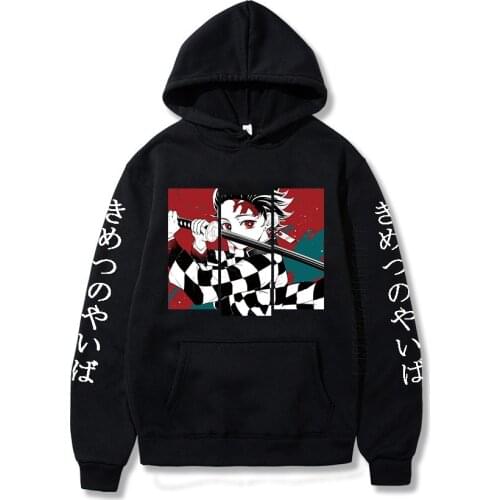 Demon Slayer Anime Tanjiro And Nezuko Hoodie Streetwear Men Kimetsu No Yaiba Streetwear Sweatshirt Sudadera Mujer
