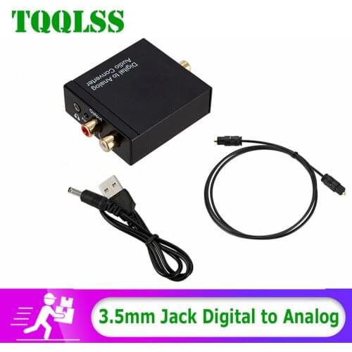 TQQLSS USB DAC 3.5mm Jack Digital to Analog Audio Toslink Coaxial Optical Fiber Digital to Analog Stereo Audio RCA Converter
