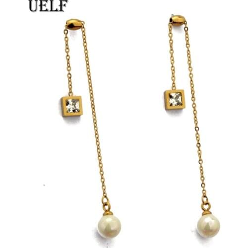 Uelf Korean Fashion Jewelry Personality Temperament Crystal Tassel Earrings Bridal Earrings For Women Long Earrings Oorbellen