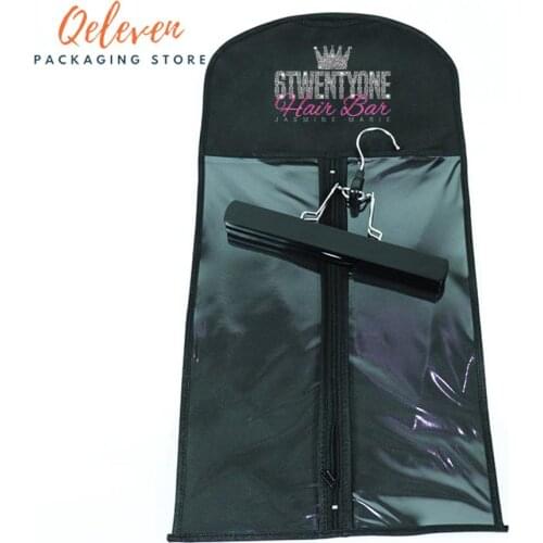 Customize Logo Wig Packaging Bag Transparent PVC Non-woven Storage Bag Hair Cover Bag High Quality Non-Woven Cover With Hangers