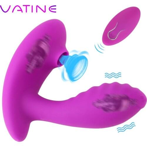 VATINE 10 Speed Remote Control Clitoris Vagina G Spot Stimulation Sucking Wearable Vibrator Nipple Sucker Sex Toys for Woman