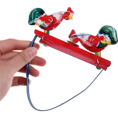 1PCS Chicken Eat Rice Antique Tin Toy Wind Up Toys Metal Craft Robot /Car/Train Collection Photography Props Xmas Gift