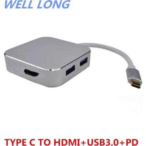1pcs/lot TYPE C TO HDMI +USB3.0+PD power supply TYPE to HDMI+USB 3.0 PD power supply
