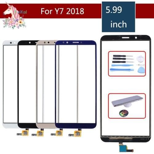 10pcs/pcs Touch For Huawei Y7 2018 Y7 PRIME 2018 Touch Screen Y7 Pro 2018 Touch Panel Sensor Digitizer Front Glass Outer Lens