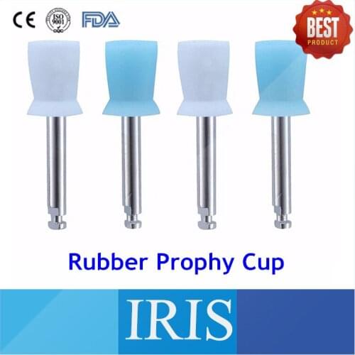 100 Pieces / bag Dental Disposable Material Prophy Brush Cup White and Blue Color Rubber Dental Prophy Cup for Porcelain Teeth