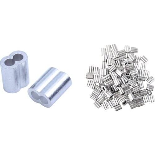 150 Pcs Aluminum Crimping Loop Sleeve for Diameter Wire Rope and Cable 4Mm & 3Mm