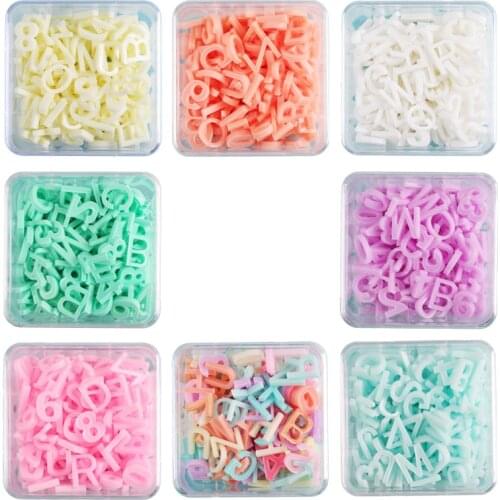 200Pcs/set Colorful Alphabet Number Epoxy Resin for DIY Family Party Handmade Decoration Scrapbooking Accessories