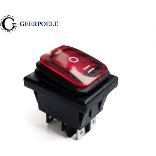 5 pcs/lot KCD4 39*29mm Red LED Waterproof 6PIN SPDT Boat Rocker Switch on off on Snap-in Position switch 16A 250V Light