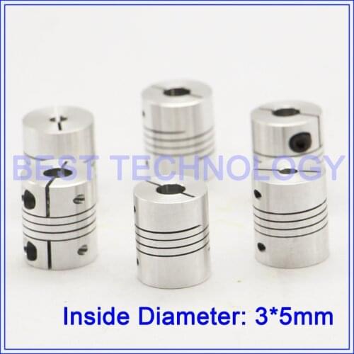 6pcs/ lot CNC Flexible Shaft Coupling 3 X 5mm coupler Clamp Diameter 15mm Length 20mm for stepper motor and ball screw