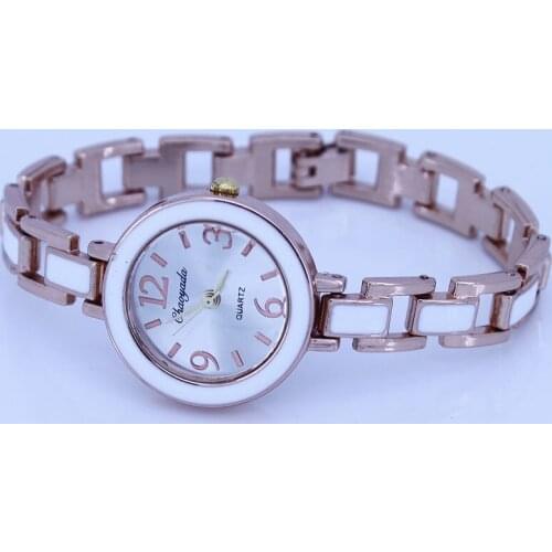 Brand New Popular Round Fashion Lady Women Girl Rose Gold Strap Quartz Dress Wristwatch Battery Included New O30 bracelet watch