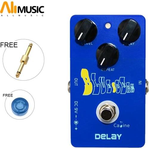 Caline CP-19 Blue Ocean Delay Guitar Effect Pedal Controls the Delay Time from 25ms to 600ms with Free Connector