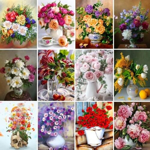 Picture Plant flower DIY Painting By Numbers Figure Picture Canvas By Numbers Modern Abstract Handpainted Oil Painting For Home