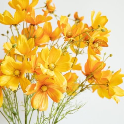 Artificial Coreopsis Branch Fake Flowers Green Plants Wedding Bouquet Background Home Party Vase Tree Elegant Decoration