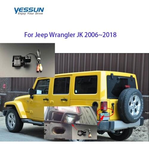 Car Reverse Rear View Camera For Jeep Wrangler JK 2006 2007 2008 2009 2010 2011 2012 2013 2014~2018 License plate backup camera