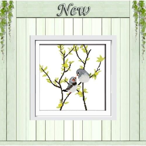 Birds on the branches animal decor painting counted printed on canvas DMC 14CT 11CT Cross Stitch Needlework Sets Embroidery kits