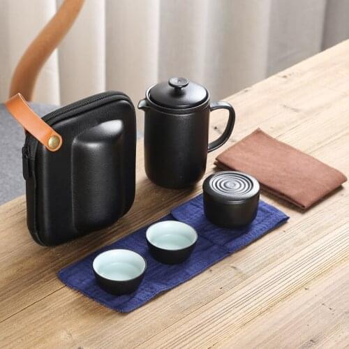 Chinese tea set Set of ceramic travel kungfu tea set Simple tea brewing set for outdoor tourism Express cup Tea set suit